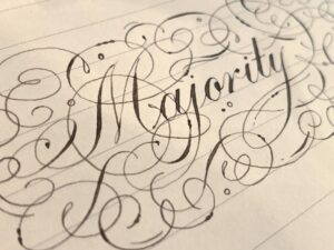 Copperplate flourishing majority