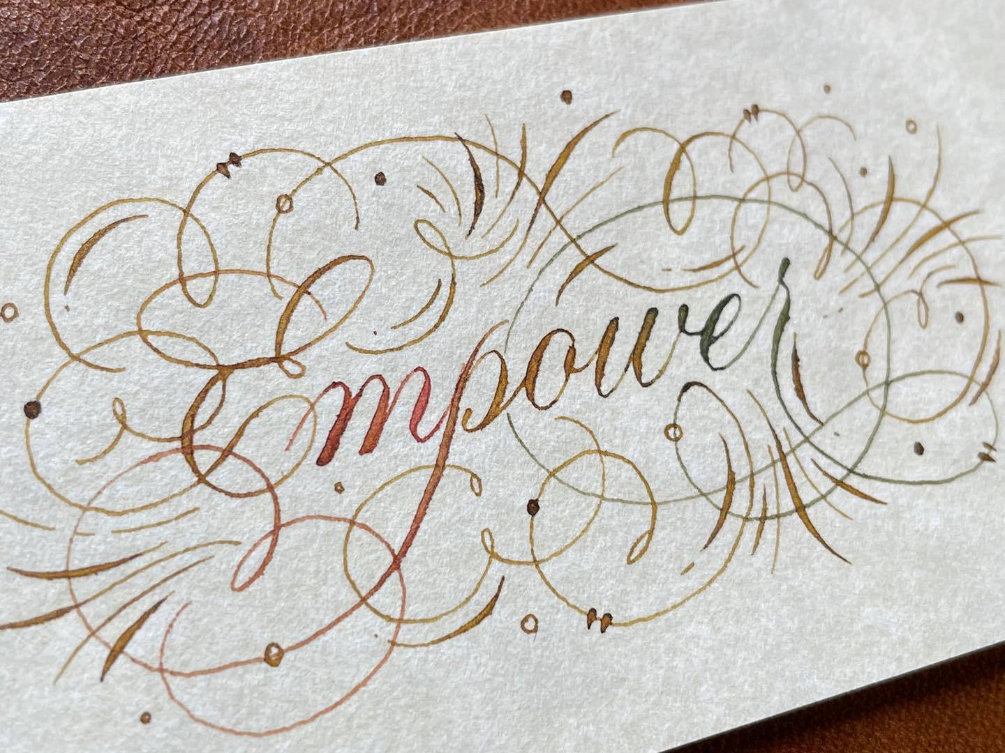 Copperplate flourishing empower