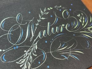 Copperplate flourishing natur